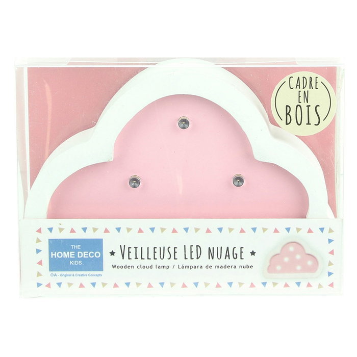 Home Deco Kids Lampe de bois Nuage avec éclairage LED