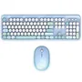 Mobility Lab Ensemble clavier et souris sans fil Pure Color avec pavé numérique intégré et raccourcis multimédias, bleu