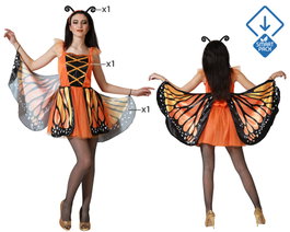 BigBuy Carnival Déguisement Papillon Orange Adulte XS-S