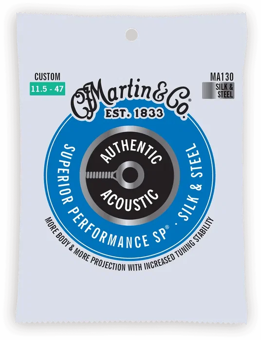 Martin Jeu de cordes Acoustique Authentic Silked Bronze 80/20 Custom Light 11-52