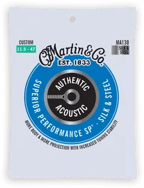 Martin Jeu de cordes Acoustique Authentic Silked Bronze 80/20 Custom Light 11-52