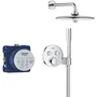 Grohe 34878000 - Mitigeur thermostatique pour douche encastrée, pomme haute ronde 26 cm, finition chrome, réglable