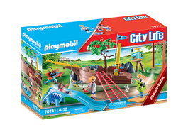Playmobil 70741 City Life Parc Aventures avec Bateau Coulé, Balançoire et Accessoires, Jeu de Construction