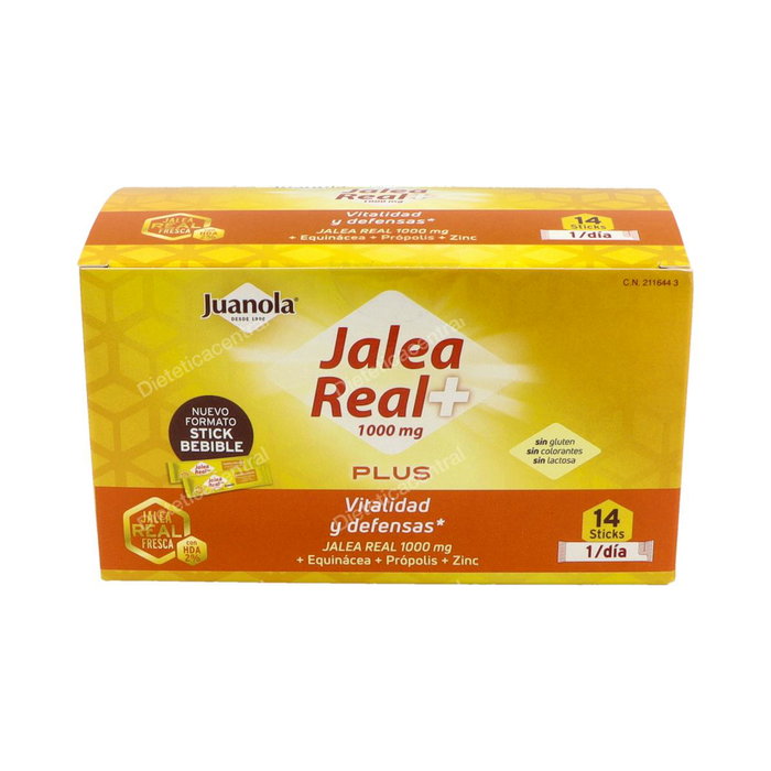 JUANOLA Jalea Real Plus 10 ml - Gelée royale fortifiée - Boîte de 14 sachets JUANOLA Jalea Real Plus 10 ml - Gelée royale fortifiée - Boîte de 14 sachets