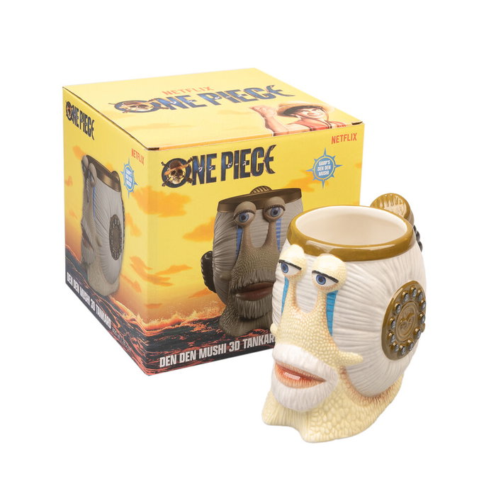 One Piece - Jarre décorative Den Den Mushi 800 ml en dolomite - Peinture à la main - Décoration en relief brillant