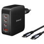 Intenso 7814010 Chargeur mural GaN 240W 3 ports USB-C avec câble 2m