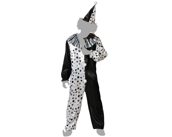 Atosa Déguisement Adulte Unisexe Clown Gris Singe avec Bonnet Pointu, Taille M-L