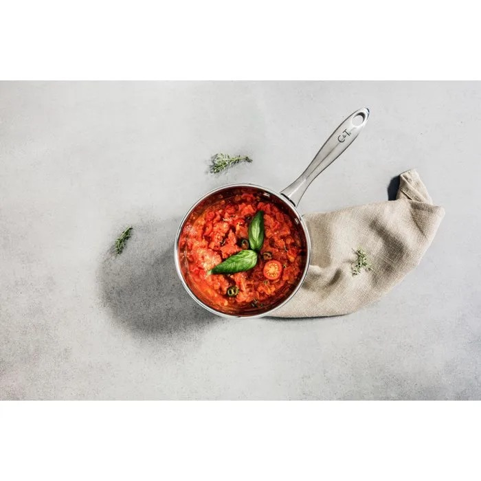 Cosy & Trendy Casserole CLASSIC - Acier inoxydable 5 couches - Diametre 18 cm - Capacite 2.29 L - Pour tous feux et induction - Resistant lave-vaisselle