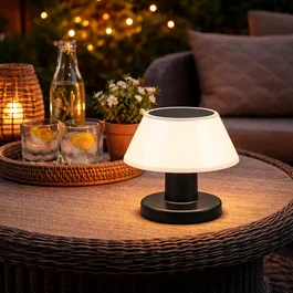 Lampe de Table Solaire 400 Lm 4000K IP54 6V 0.6W Sans Fil Rechargeable Blanc Naturel Autonomie 8H pour Intérieur Extérieur HO-PHL-1901