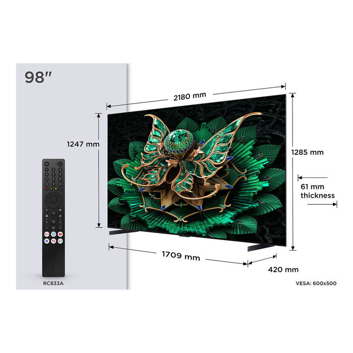 TV intelligente TCL 98C7K 98" 4K Ultra HD HDR QD Mini LED