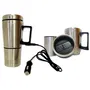 HTC Equipement - Mug électrique 12V pour voiture - 0.5 L (dont gobelet 0.2 L) - Garde les boissons chaudes - Base antidérapante - Cordon allume-cigare 1.2 m