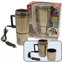 HTC Equipement - Mug électrique 12V pour voiture - 0.5 L (dont gobelet 0.2 L) - Garde les boissons chaudes - Base antidérapante - Cordon allume-cigare 1.2 m