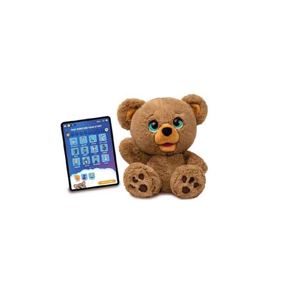 Famosa Ours Poe Conteur IA - Peluche Interactive Marron