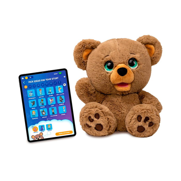 Famosa Ours Poe Conteur IA - Peluche Interactive Marron