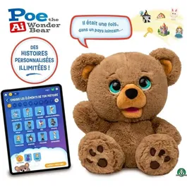Giochi Preziosi Ours interactif conteur d'histoires Poe LAY00 - Peluche interactive avec ChatGPT, synthese vocale et contenu illimite pour enfants a partir de 4 ans