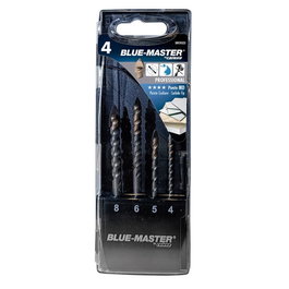 Bluemaster Jeu de 4 forets professionnels à pointe de lance ø4-5-6-8 mm pour porcelaine et céramique dure