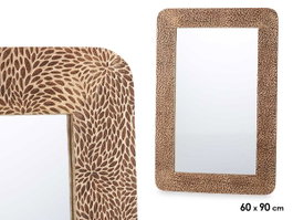 Giftdecor Miroir 60x90 cm Feuilles Naturel Marron Bois