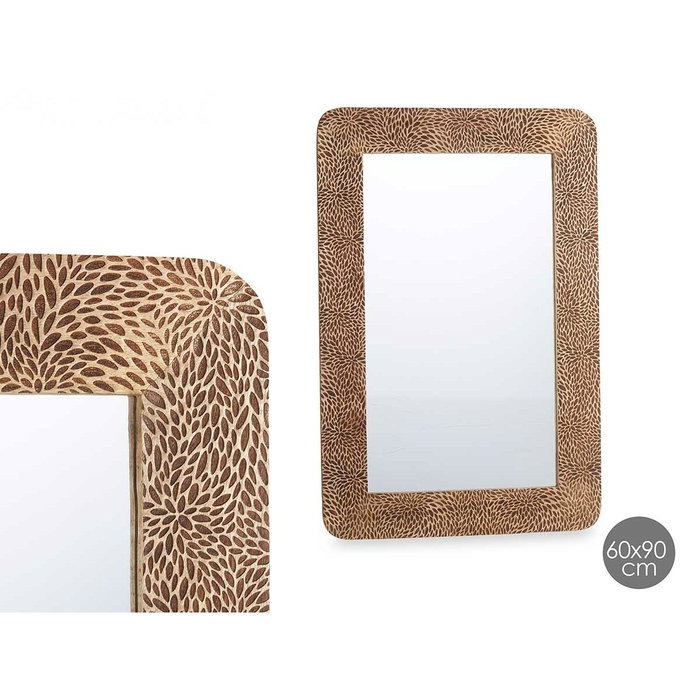 GIFTDECOR Miroir mural feuilles naturel 60 x 90 cm