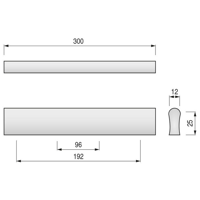 Q&Q Tirador Plastico Galax C96/192 L300 Cromo Ral