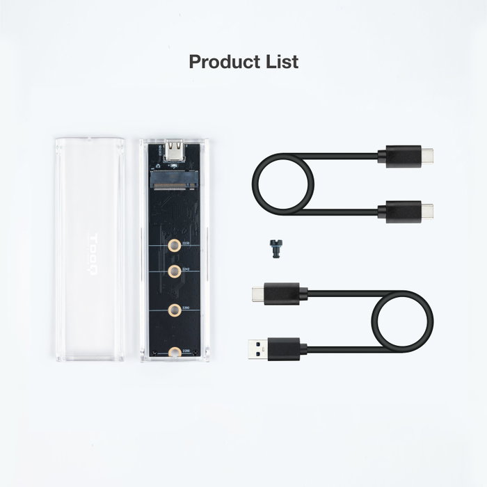 Tooq Boîtier Externe SSD M.2 NGFF NVMe USB-C 10Gbps RGB