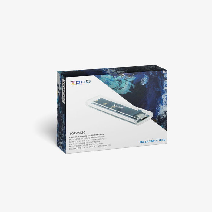 Tooq Boîtier Externe SSD M.2 NGFF NVMe USB-C 10Gbps RGB
