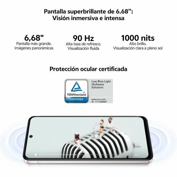 Smartphone Vivo Y19s Octa Core UNISOC T612 6 GB RAM 128 GB Noir