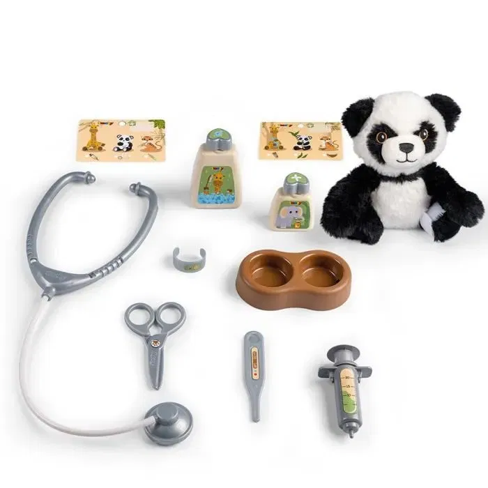 Smoby Mallette Vétérinaire avec Peluche Panda - 1 Peluche et 11 Accessoires pour Soigner les Animaux - Produit 2 en 1 Cage de Transport - Jeu d'Imitation pour Enfants dès 3 Ans Smoby Mallette Vétérinaire avec Peluche Panda - 1 Peluche et 11 Accessoires pour Soigner les Animaux - Produit 2 en 1 Cage de Transport - Jeu d'Imitation pour Enfants dès 3 Ans