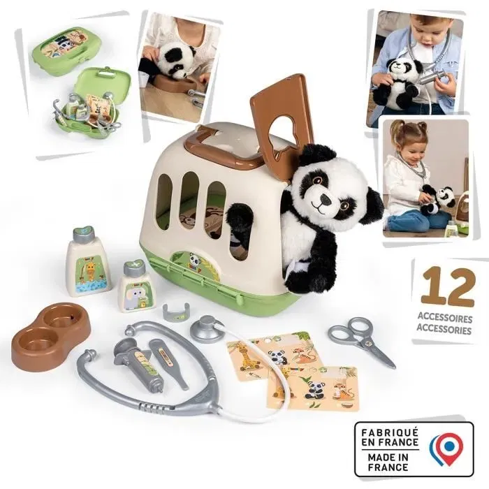 Smoby Mallette Vétérinaire avec Peluche Panda - 1 Peluche et 11 Accessoires pour Soigner les Animaux - Produit 2 en 1 Cage de Transport - Jeu d'Imitation pour Enfants dès 3 Ans Smoby Mallette Vétérinaire avec Peluche Panda - 1 Peluche et 11 Accessoires pour Soigner les Animaux - Produit 2 en 1 Cage de Transport - Jeu d'Imitation pour Enfants dès 3 Ans