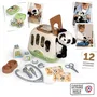 Smoby Mallette Vétérinaire avec Peluche Panda - 1 Peluche et 11 Accessoires pour Soigner les Animaux - Produit 2 en 1 Cage de Transport - Jeu d'Imitation pour Enfants dès 3 Ans