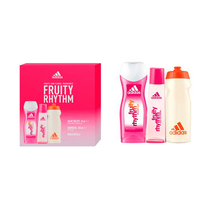 Adidas Coffret 3 Pièces Fruity Rhythm Eau de Toilette pour Femme 75ml + Gel Douche 75ml + Gourde