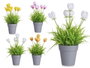 IBERGARDEN Assortiment de 24 Tulipes Artificielles avec Pots, Multicolore