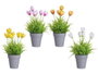 IBERGARDEN Assortiment de 24 Tulipes Artificielles avec Pots, Multicolore