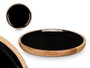 GIFTDECOR Plat 25 cm en Bois de Manguier avec Mamelon Noir (Set de 12)