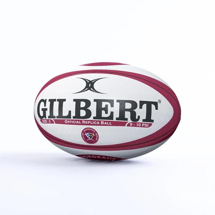 Gilbert Ballon de rugby Bordeaux UBB Réplique taille 5 - Lot de 5 ballons pour entraînement et collection Gilbert Ballon de rugby Bordeaux UBB Réplique taille 5 - Lot de 5 ballons pour entraînement et collection