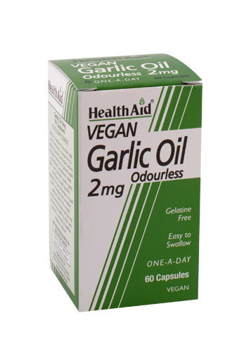 HEALTH AID Huile d'ail 2 mg, 60 capsules HEALTH AID Huile d'ail 2 mg, 60 capsules