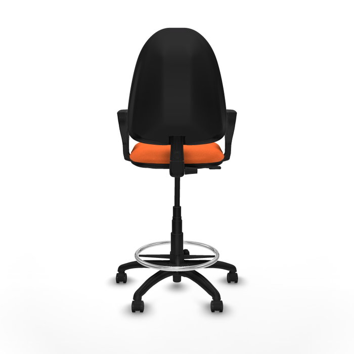 PIQUERAS Y CRESPO Chaise de Bureau Orange Grande avec Accoudoirs Fixes