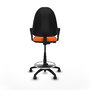 PIQUERAS Y CRESPO Chaise de Bureau Orange Grande avec Accoudoirs Fixes
