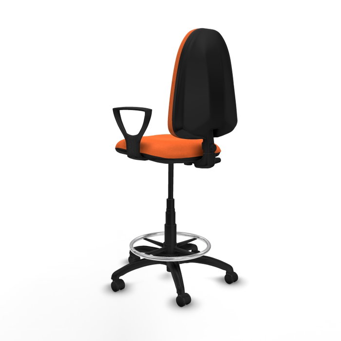 PIQUERAS Y CRESPO Chaise de Bureau Orange Grande avec Accoudoirs Fixes