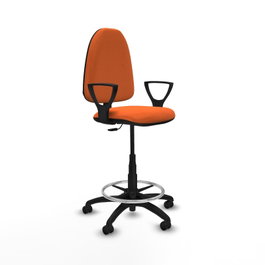 PIQUERAS Y CRESPO Chaise de Bureau Orange Grande avec Accoudoirs Fixes