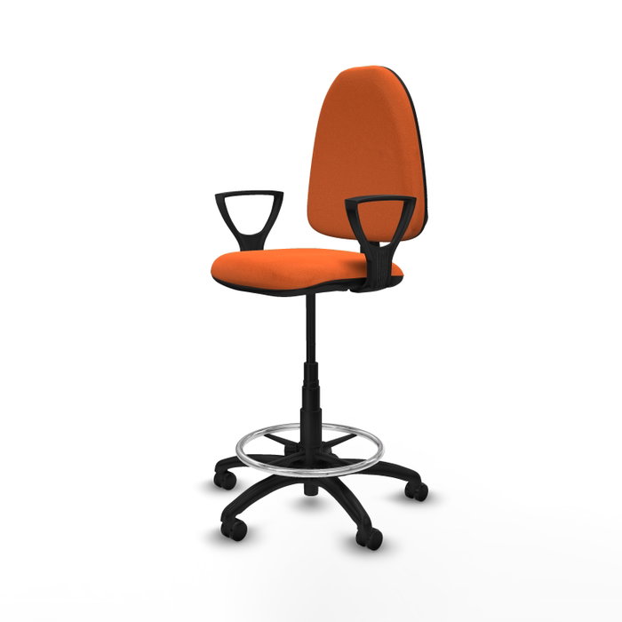 PIQUERAS Y CRESPO Chaise de Bureau Orange Grande avec Accoudoirs Fixes