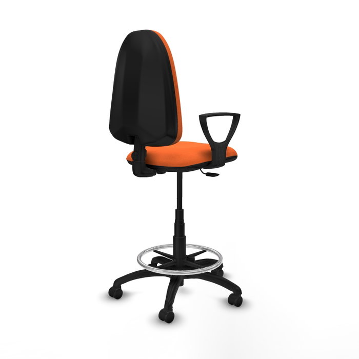 PIQUERAS Y CRESPO Chaise de Bureau Orange Grande avec Accoudoirs Fixes