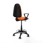 PIQUERAS Y CRESPO Chaise de Bureau Orange Grande avec Accoudoirs Fixes