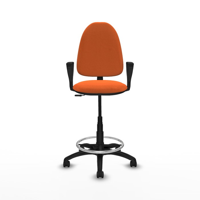 PIQUERAS Y CRESPO Chaise de Bureau Orange Grande avec Accoudoirs Fixes