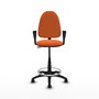 PIQUERAS Y CRESPO Chaise de Bureau Orange Grande avec Accoudoirs Fixes