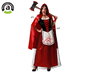Costume adulte Caperucita sangrienta femme avec capuche, ceinture et robe longue couleur rouge - Halloween - Taille XXL