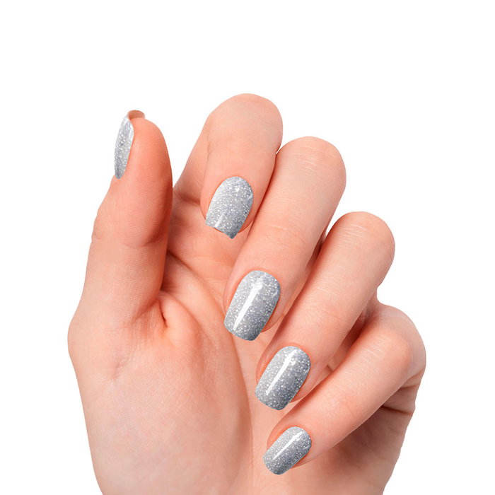 Nooves Feuilles à Ongles en Gel Premium Glam #Glitter Grey - 20 Unités