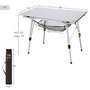 Color Baby Mesa de camping pliable compacte en aluminium 90 x 51 x 45/70 cm