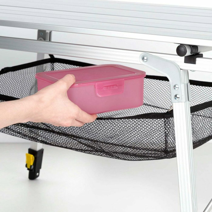 Aktive Table de Camping Pliable Compacte en Aluminium Argenté 90x51x45 cm