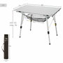 Aktive Table de Camping Pliable Compacte en Aluminium Argenté 90x51x45 cm
