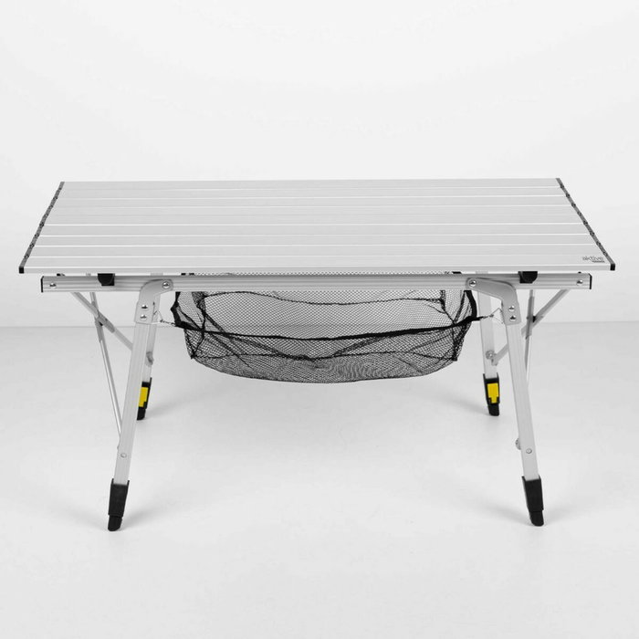 Aktive Table de Camping Pliable Compacte en Aluminium Argenté 90x51x45 cm